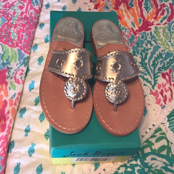 Jack Rogers Shoes - Jack Rogers platinum sandals 5.5